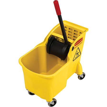 RUBBERMAID COMMERCIAL Mop Bucket Combo, Wringer, 31 Qt, 13-1/4"x22-5/8"x32-1/4", YW RCP738000YL